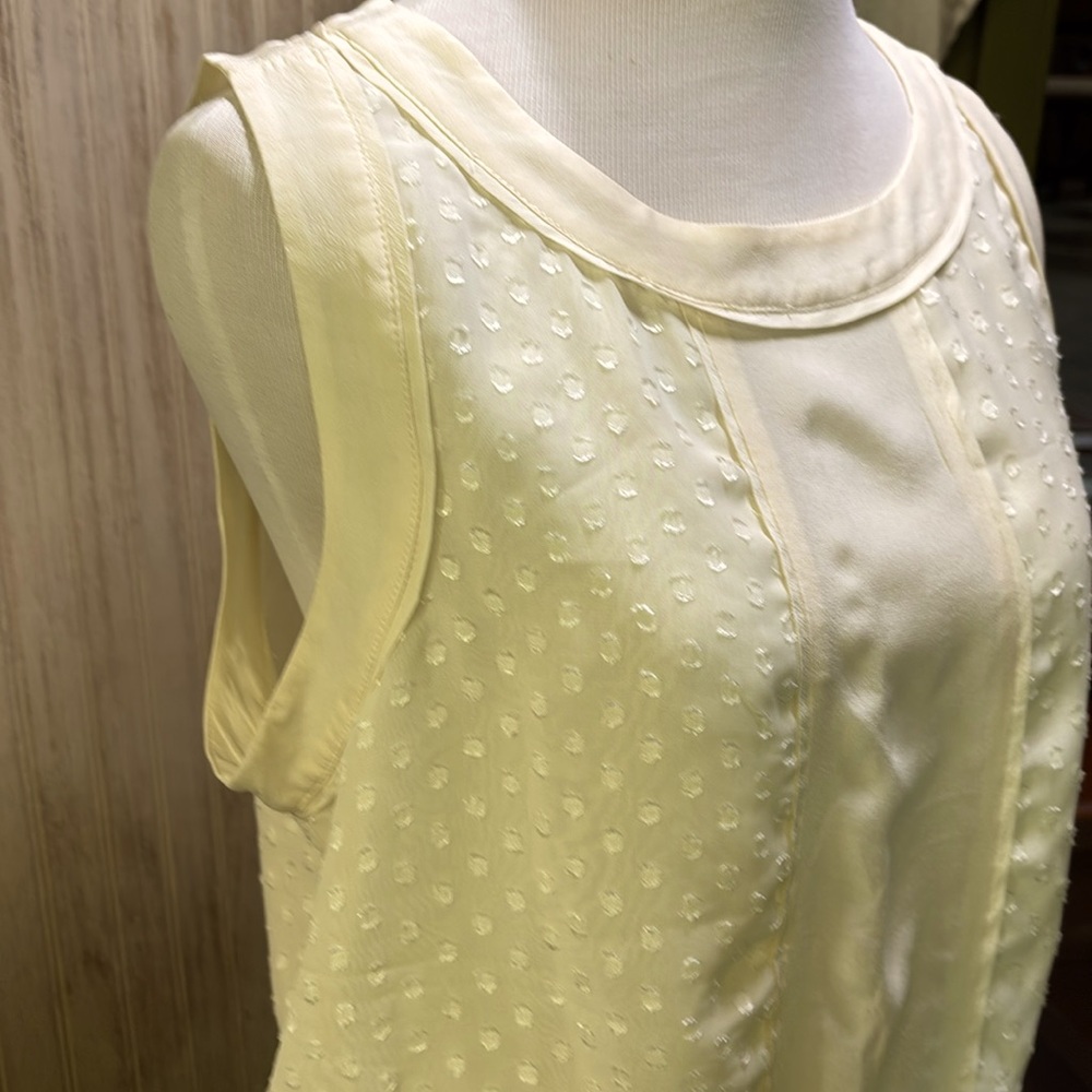 Daniel Rainn Silk Lined Peplum Blouse, Medium, NWOT, Cream Ecru Sheer Elegant - Picture 4 of 14